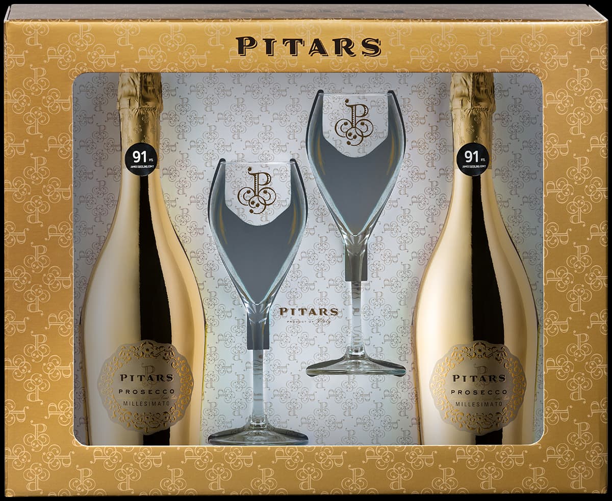 Gift cadeau kado set prosecco goud gold Pitars Friuli