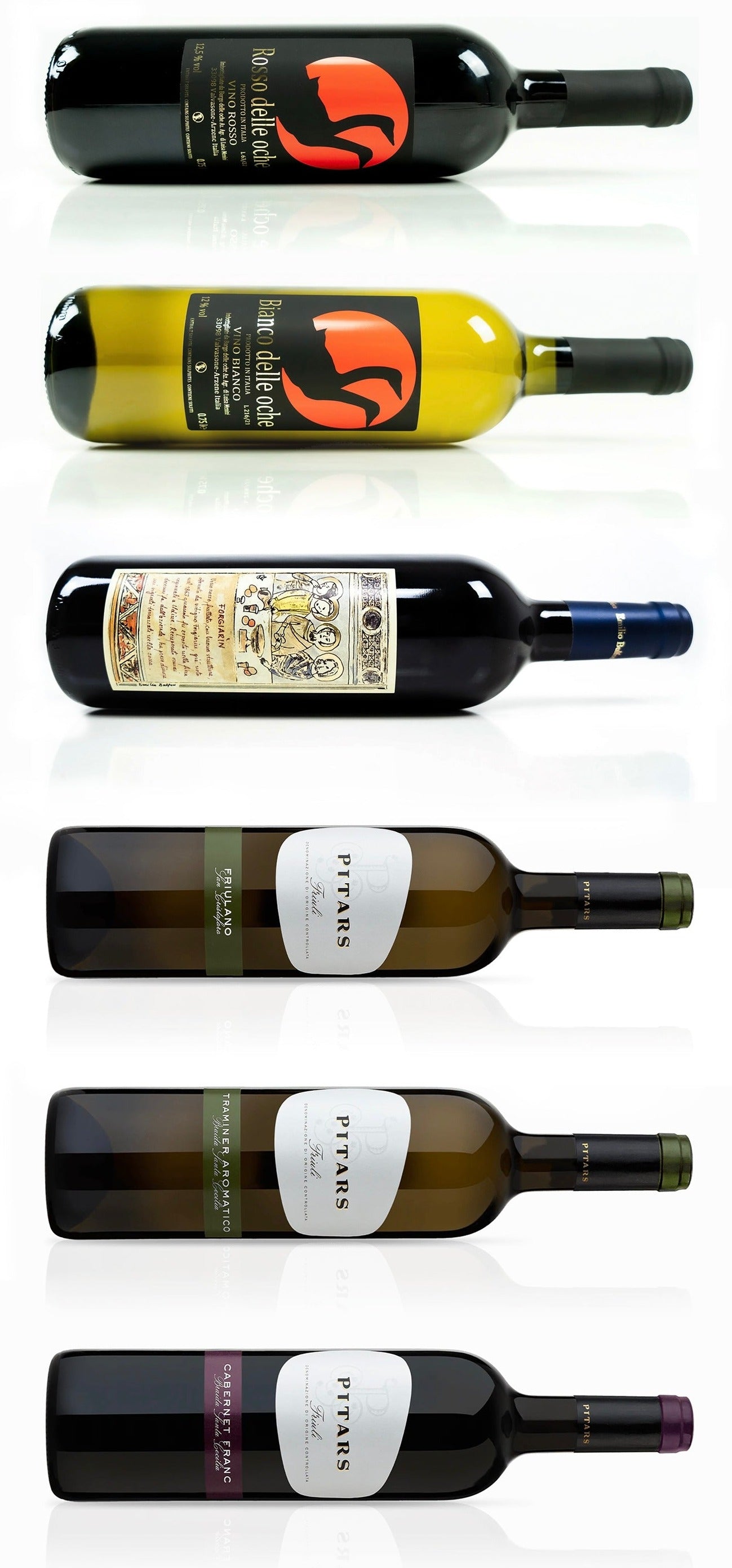 Selecte van soepele en elegante witte en rode wijnen wijnhuizen Friuli