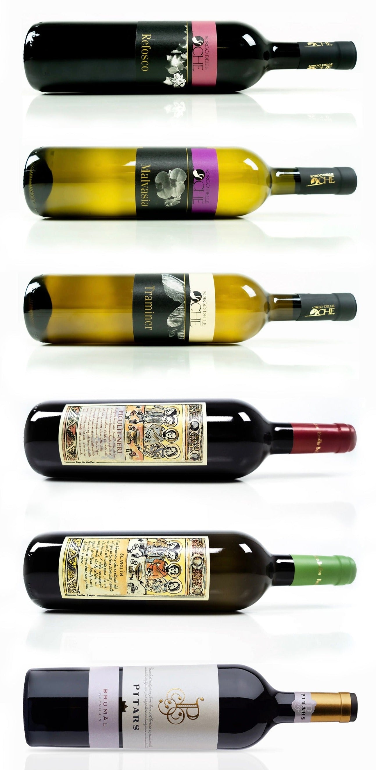 Selecte van complexe en gelaagde witte en rode wijnen wijnhuizen Friuli
